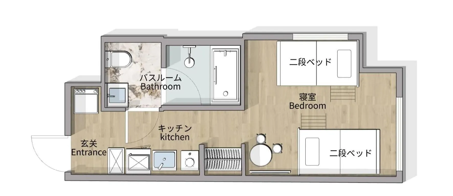 Triphome Nakano 2 Bunk Bed Prefektura Tokio Japonsko